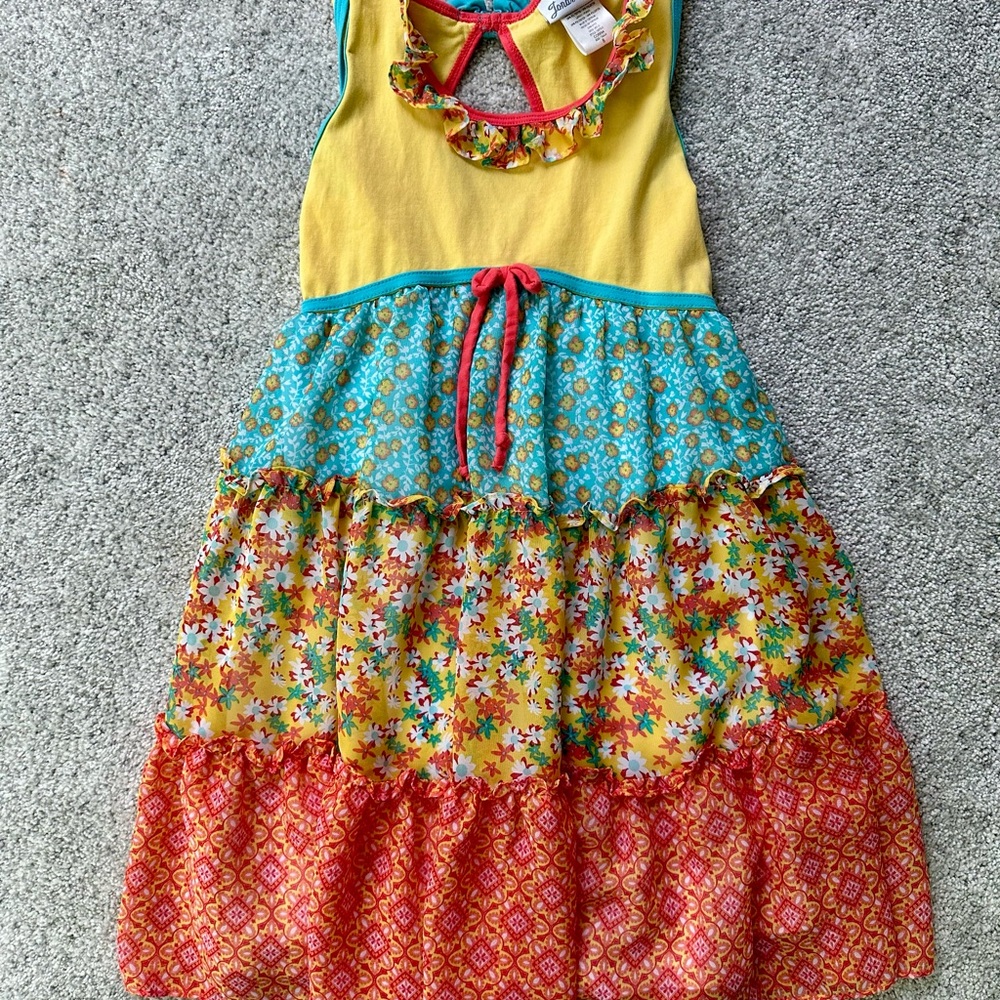 Jona Michelle Colorful Kids Dress with Floral Patterns